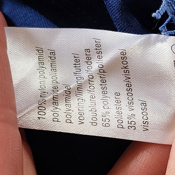 MS mode Tonal Blue Lace Overlay Sleeveless Blouse Size XL - Picture 6 of 7